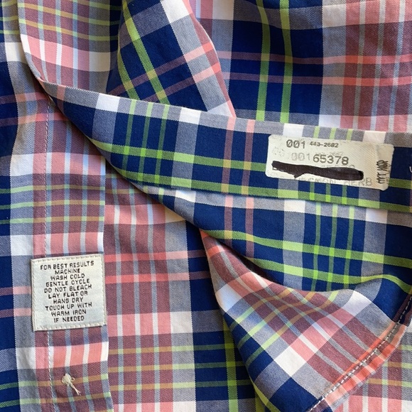 Plaid Peter Millar Dress Shirt Size XL - Picture 7 of 7